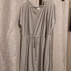 Soma Gray Striped Midi Dress